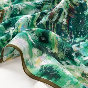 Il Verde dell’Altrove - Maxi foulard in chiffon di pura seta